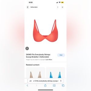 FITS EVERYBODY SKIMPY SCOOP BRALETTE NEON CORAL